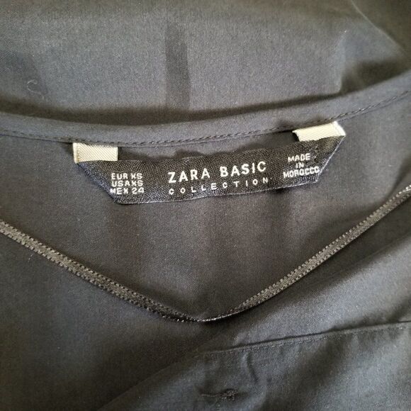 Zara Basic long sleeve silky black tunic size XS - Picture 4 of 4